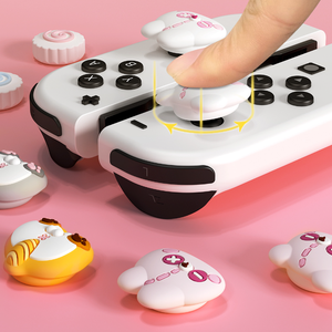 Schattige Thumbstick Universele Siliconen <span class=keywords><strong>Joystick</strong></span> <span class=keywords><strong>Cap</strong></span> Handgrepen Knoopdeksel Voor Nintendo Switch /Lite/Led <span class=keywords><strong>Joystick</strong></span> Duimgrepen - Product Image 4