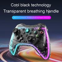 Manette de jeu sans fil RGB LED BT Joypad avec moteur vibrant Nouveau contrôleur pour PC pour PS3 pour PS4 IOS Android Switch