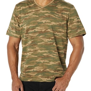 T-shirt d'entraînement en coton tricoté personnalisé unisexe, couleurs personnalisées, camouflage, manches courtes, coupe régulière, motif 3D, séchage rapide - Product Image 1
