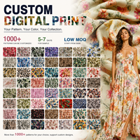 Tissu imprimé Ditsy 100% viscose, style bohème doux, textile en rayonne pour robes d'été