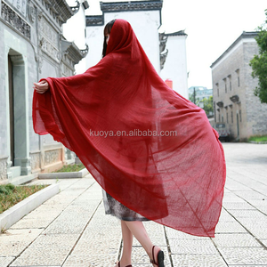 Prêt Hijab Haute Qualité Musulman Niqab Voile Une Couche Meryl Tissu Couvre-Visage Islamique Écharpe Turban Hijab Avec Bande De Cravate - Product Image 2