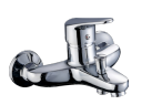 Robinet de douche mural pour baignoire, en alliage de zinc chromé, triple fonction, eau chaude et froide, avec cartouche céramique, 1 poignée, 2 trous