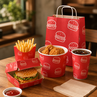 Boîte à emporter pour repas, personnalisable avec logo, écologique, résistante à l'huile, pour hamburgers, poulet frit, frites