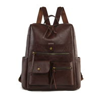 Sac à dos imperméable en cuir PU de haute qualité nouvellement développé, avec fermeture à glissière, pour femme