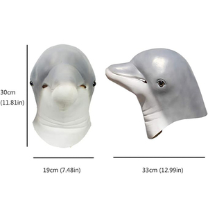 Máscara de Delfín Novedosa al por Mayor, Disfraz Realista de Animal Marino, Divertida Máscara de Látex para Fiesta de Halloween y Carnaval - Product Image 6