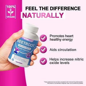 Complément de betterave en marque blanche OEM/ODM, poudre de racine de betterave pure naturelle biologique en capsules pour adultes - Product Image 6