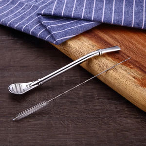 Filtro de pajita de acero inoxidable hecho a mano <span class=keywords><strong>Yerba</strong></span> <span class=keywords><strong>Mate</strong></span> té Bombilla calabaza lavable práctico té herramientas Bar Accesorios - Product Image 4