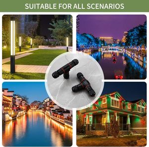 <span class=keywords><strong>Manchon</strong></span> de connexion en T IP68 pour câble de diamètre connecteur de câble souterrain étanche éclairage de jardin extérieur câbles de lumière d'alimentation - Product Image 4