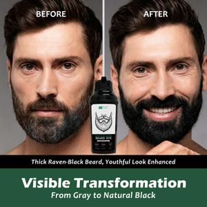 Shampoo Colorante per Barba Nera Senza PPD 400ml, Crema Colorante per Barba da Uomo con Erbe per Colorazione in <span class=keywords><strong>5</strong></span> Minuti e Copertura di Barba Grigia e Bianca, OEM - Product Image 5