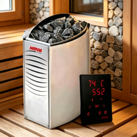 Poêle de sauna électrique Harvia Vega Series 9kw en acier inoxydable, à fixation murale, pour usage intérieur