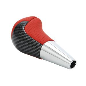 Pomo de palanca de cambios de fibra de carbono ergonómico rojo con orificios para Toyota Highlander HILUX REVO transmisión automática - Product Image 3