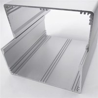 Boîtier de projet en aluminium sur mesure 100*120*103mm, coque fendue, quatre vis à tête fraisée, corps argenté lisse