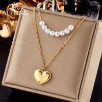 Collier Pendentif Cœur Serpent Superposé en Acier Inoxydable Plaqué Or 18K Étanche Personnalisé pour Femme, Idéal pour Fêtes et Mariages