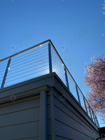Prima Cable Railing Corbeille à main en câble pour escaliers, avec poteau en acier inoxydable, design de balustrade extérieure