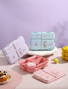 Hình chữ nhật 1780ml + 200ml nhựa PP trẻ em ăn trưa hộp lò vi sóng container 4 ngăn trường Bento hộp - Product Image 2