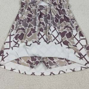 Vestido de yoga hasta la rodilla para niñas, camuflaje gris, estilo Drip Team, al por mayor - Product Image 6