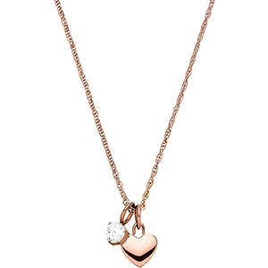 Collar con Colgante <span class=keywords><strong>de</strong></span> Corazón y Cristal Inspirado en Hawái, Chapado en Oro Rosa, Acero Inoxidable, Joyería Impermeable - Product Image 1