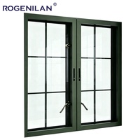 Fenêtre à battant française en aluminium sur mesure Rogenilan, double vitrage, extérieur, vitrage Low-E, pour maisons