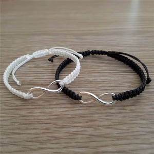 Pulseras creativas de moda con símbolo <span class=keywords><strong>infinitesimal</strong></span> de aleación tejida simple hecha a mano para amigos y parejas - Product Image 4