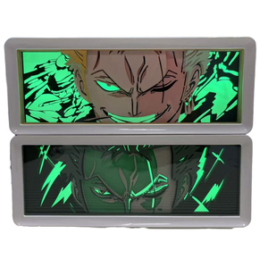 Boîte à lumière Roronoa <span class=keywords><strong>Zoro</strong></span> de 26 cm avec cadre en bois ABS, rétroéclairage RGB, piles 3AA, connexion USB-C, jouets d'anime japonais - Product Image 1