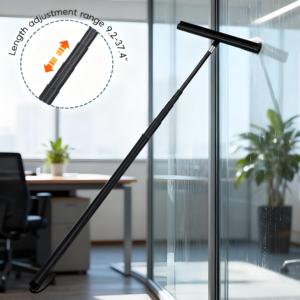 Chất Lượng Cao Có Thể Điều Chỉnh Kính Thiên Văn Thanh Màu Đen Mềm Cao Su Cửa Sổ Squeegee Scraper Công Cụ Làm Sạch Nhôm Xử Lý Thủy Tinh gạt nước - Product Image 1