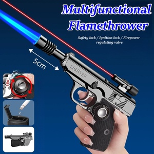 Creativity Multifunctional <strong>Blazingly</strong> intense fire Gas <strong>Lighter</strong> Windproof Refillable Butane Metal Folding flamethrower <strong>Lighter</strong> - Product Image 2
