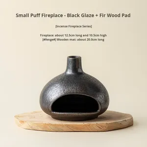 Piccolo Bruciatore di Incenso in Ceramica a Forma di Caminetto, Antiodore, Ornamento Atmosferico, Vassoio per Incenso da Tavolo Dehua Kraft - Product Image 6