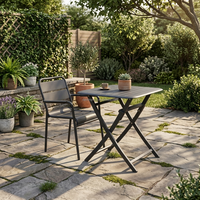 Ensemble de mobilier d'extérieur sur mesure en gros, table pliante de bistrot en métal thermolaqué, chaise de salle à manger empilable