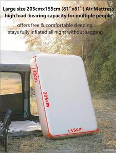Matelas gonflable imperméable pour 2-3 personnes, installation rapide, hauteur 12 pouces, lit d'air, pompe électrique, auto-gonflant, camping en plein air - Product Image 5