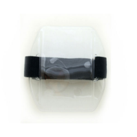 Porte-badge vertical en vinyle transparent avec sangle bleue USA Shipping
