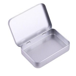 Hình chữ nhật tin tùy chỉnh logo in Hộp kim loại thuốc lá xì gà Tampon lưu trữ vệ sinh Pad hộp thiếc với nắp có bản lề - Product Image 4