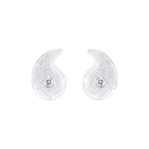 925 Silver Stud Earrings With Zircon Bezel Setting Geometric Texture Party Fashion Jewelry - Product Image 2