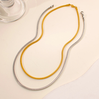Collier chaîne serpent en acier inoxydable plaqué or 18 carats, étanche, pour femmes et hommes, accessoire de mode, vente en gros