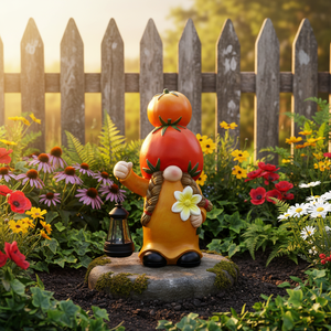 Ornamento da Esterno in Resina, Design a Forma di Nano con Frutta. - Product Image 3