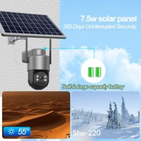 Caméra de surveillance extérieure sans fil WiFi/4G HD avec vision nocturne couleur et alimentation solaire Modèle EXF-QS4-B4