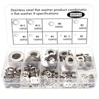 Assortiment de rondelles plates en acier inoxydable 580 pièces M2 M2.5 M3 M4 M5 M6 M8 M10 M12 Qualité industrielle Finition passivée