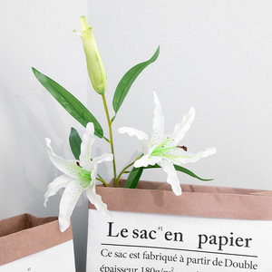 Ramo de Lirios Artificiales de Seda, Alta Simulación, Decoración de Interiores, Arreglo para Jarrones de Boda - Product Image 6