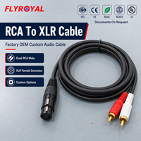 Câble audio FLYROYAL OEM RCA vers XLR, double RCA mâle vers connecteur XLR, fournisseur personnalisé pour système de mixage et d'enceintes