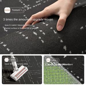 Alfombra Negra <span class=keywords><strong>Italiana</strong></span> de Lujo Ligero, Moderna y Minimalista, Lavable, Borrable, Impermeable para Sala de Estar y Sofá - Product Image 4