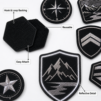 Patch moral en toile brodé, réfléchissant, écologique, avec motif alphabet et fleurs, à fixation auto-agrippante, pour sacs à dos, équipement tactique et chapeaux