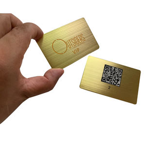 Roestvrij Staal Goud Geborsteld Vip Metalen Kaart Op Maat Logo Gedrukt Diy Qr Bedrukt Metalen Cadeaubon Voor Promotie - Product Image 2