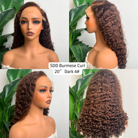Proveedor Destacado: Peluca de Cabello Humano Rizado Birmano SDD, Densidad 250%, Peluca Frontal de Encaje 13x4 para Mujeres Negras