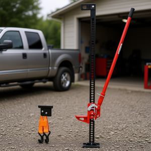 Cric de levage haute capacité 60 pouces pour ferme, capacité 7000 lb, cric à cliquet pour camion, SUV, levage de pare-chocs, usage intensif, couleur rouge - Product Image 2