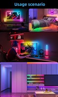 Tira de Luces LED RGB Direccionables COB de 10 mm, 24 V, Programables, con Efecto de Flujo, Control Remoto Inteligente para Entretenimiento