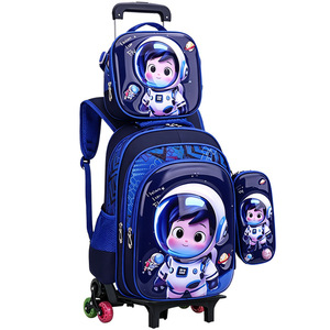 Juego de <span class=keywords><strong>Mochila</strong></span> <span class=keywords><strong>Escolar</strong></span> <span class=keywords><strong>con</strong></span> Ruedas 3D de Personajes de Dibujos Animados de 16 Pulgadas, 3 Piezas, <span class=keywords><strong>con</strong></span> Estuche para Lápices y Bolsa para el Almuerzo, <span class=keywords><strong>Mochila</strong></span> <span class=keywords><strong>Escolar</strong></span> <span class=keywords><strong>con</strong></span> 6 Ruedas - Product Image 4