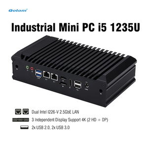 Mini PC industriel Barebone Q31251X/ Q31251C, processeur Core I5-1235U de 12e génération, 4 écrans, 6 ports COM, double LAN 2.5G, DDR4, NVME, sans ventilateur, boîtier en aluminium - Product Image 2