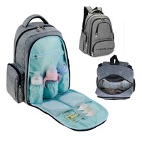 Sac à dos de luxe pour maman et bébé, étanche, antivol, grande capacité, avec matelas à langer portable, design tendance, marque privée