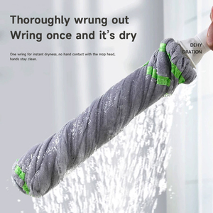Mopa de Microfibra con Mango de Metal Resistente, para Uso en Seco y Húmedo, Mopa de <span class=keywords><strong>Limpieza</strong></span> con Sistema de Retorcido de Agua para <span class=keywords><strong>Limpieza</strong></span> del Hogar - Product Image 1