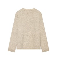 Nouvelle Collection Automne Hiver 2026 – Cardigan Cape en Maille Beige pour Femme avec Nœud Papillon Vert Menthe et Boutons, Pull Élégant à Manches Longues Tressé – Vente en Gros