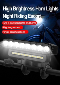 HSD J1018 Nouveau phare de vélo VTT à LED rechargeable par USB, lampe de <span class=keywords><strong>cyclisme</strong></span> étanche avec <span class=keywords><strong>klaxon</strong></span> intégré - Product Image 6